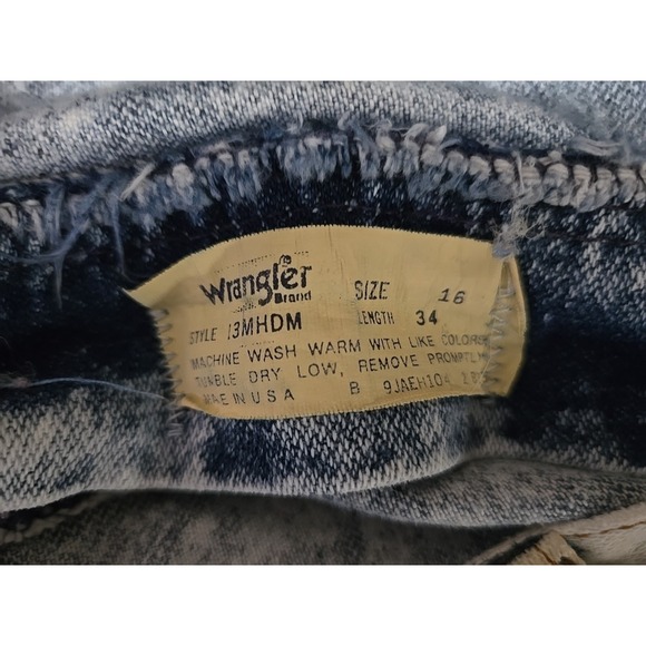 Vintage 80s 90s Wrangler Jeans Women's Size 16 Tapered Acid Wash Western  Denim - Picture 13 of 16